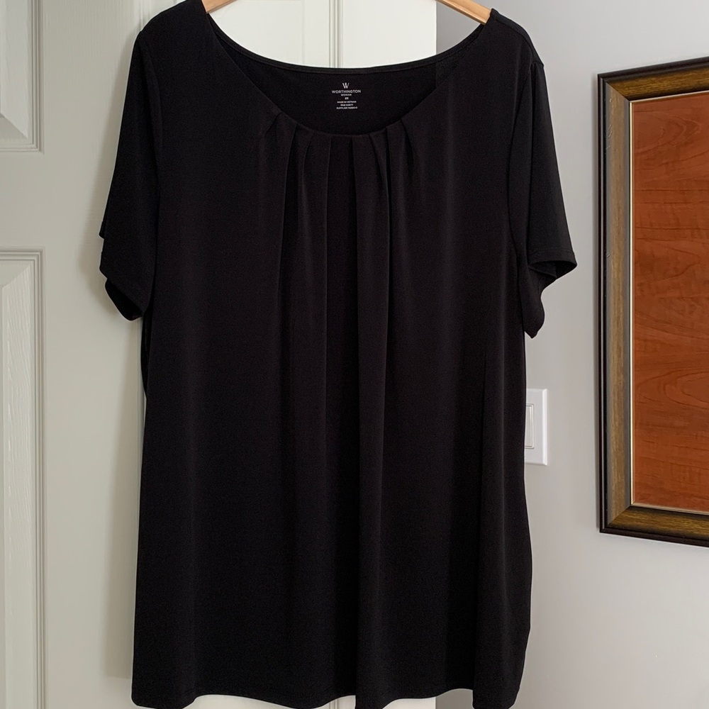 Worthington Black Blouse 2X - Picture 2 of 3